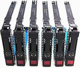 6-Pack 2.5" SFF SAS SATA SSD Hard Drive Carrier Tray Caddy 651687-001 651699-001 Compatible for HP Proliant ML310 ML350 DL360p DL380P DL160 DL120 SL230S Gen8 G8 Gen9 G9 Server Serie