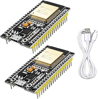 WayinTop 2pcs WiFi Development Board for ESP32 ESP-32S ESP-WROOM-32 2.4 GHz Dual Cores WLAN WiFi + Bluetooth 38 Pin Microcontroller + 1M Micro USB Cable for Arduino IDE