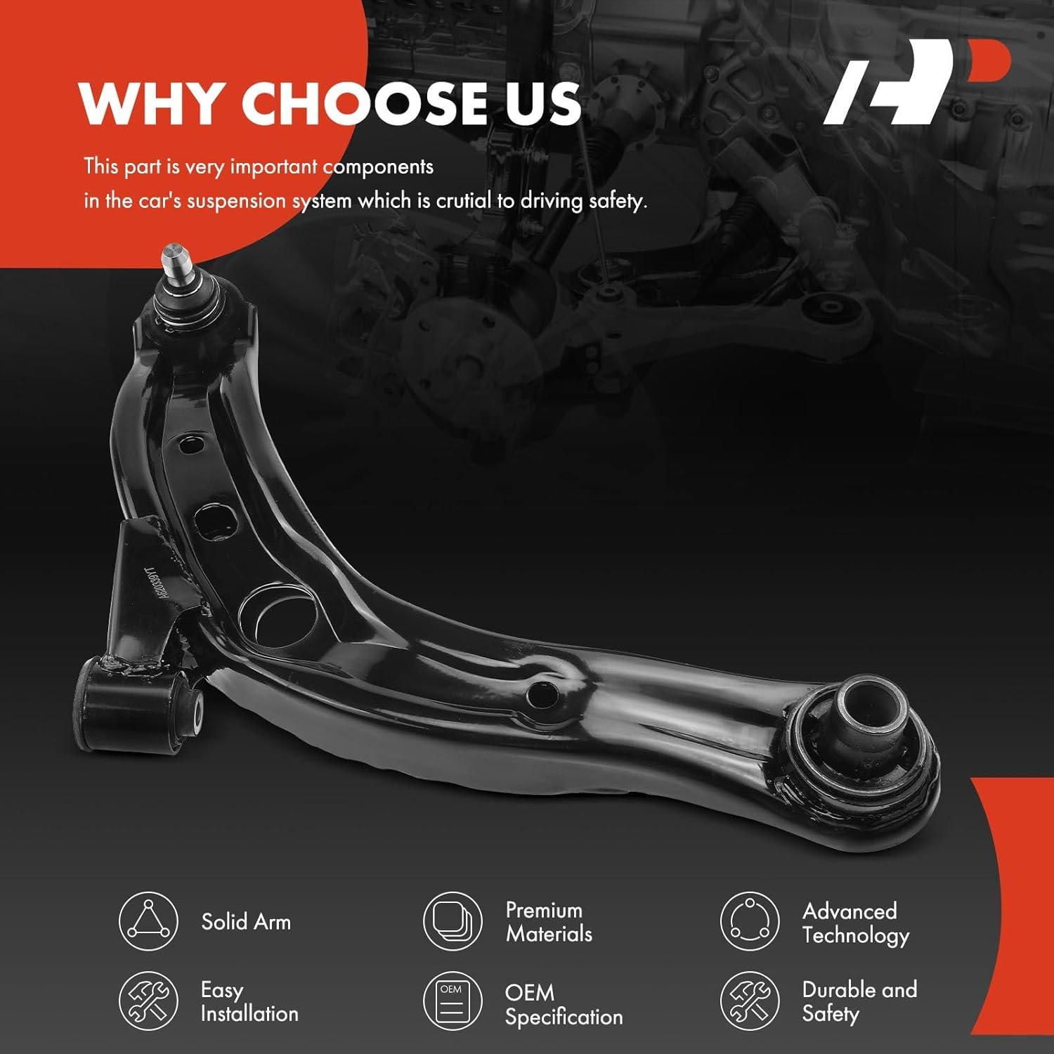 A-Premium Front Right Lower Control Arm, with Ball Joint & Bushing, Compatible with Mazda MPV 2000 2001 2002 2003 2004 2005 2006
