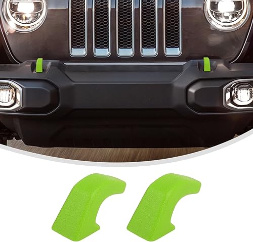 Linskip Cubiertas de gancho de remolque para Jeep Wrangler 4XE JL JK y Gladiator JT (2007-2025) - Protectores de goma para parachoques delantero,