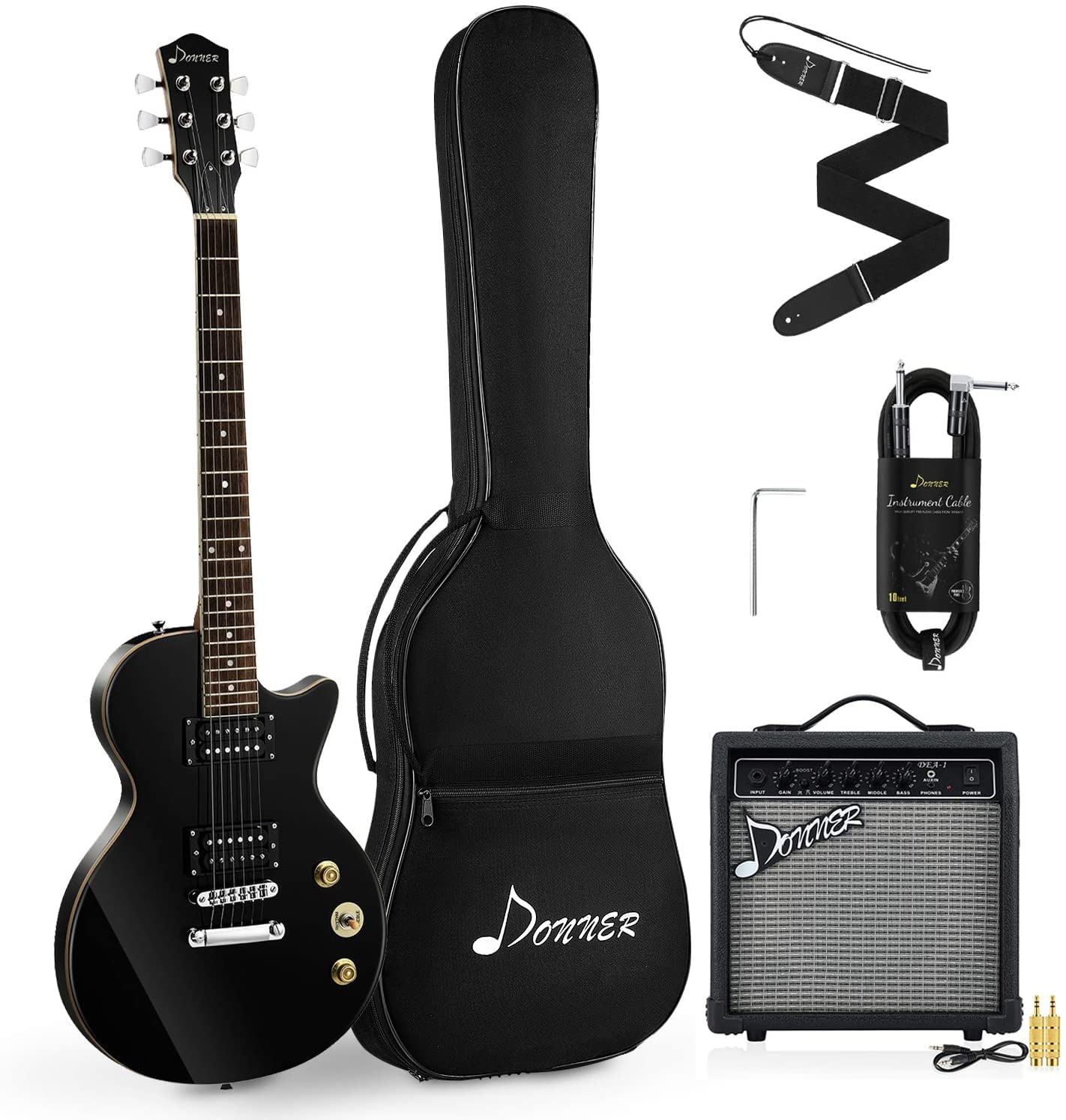 Donner DLP-124B Electric Guitar & Electric Guitar Amplifier 10 Watt Classical Guitar AMP DEA-1