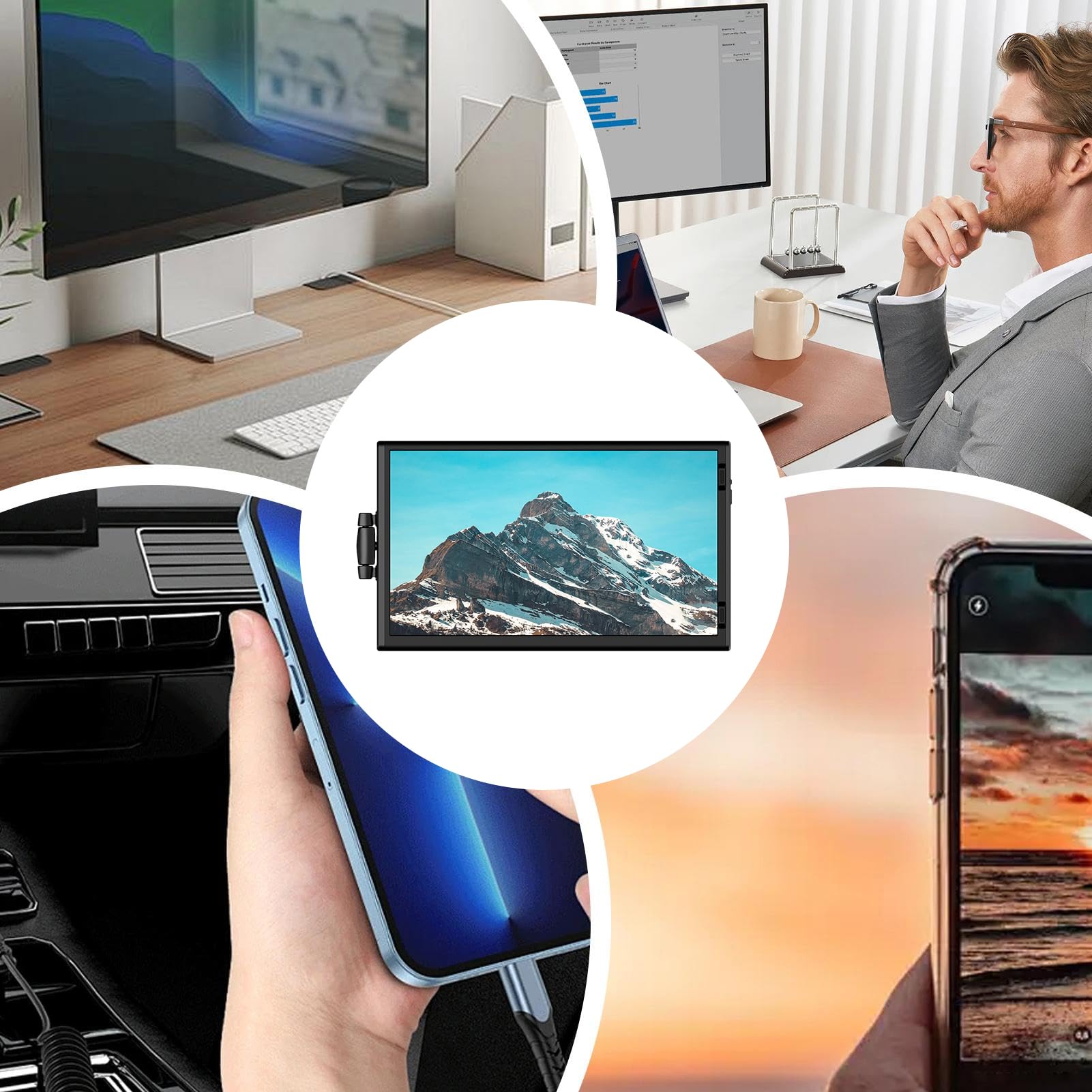 Zweiter Bildschirm Für Laptop Plug-and-Play Schlankes Computerzubehör | Zweiter Monitor Für Laptop für Reisen Homeoffice Kleinunternehmen Arbeit