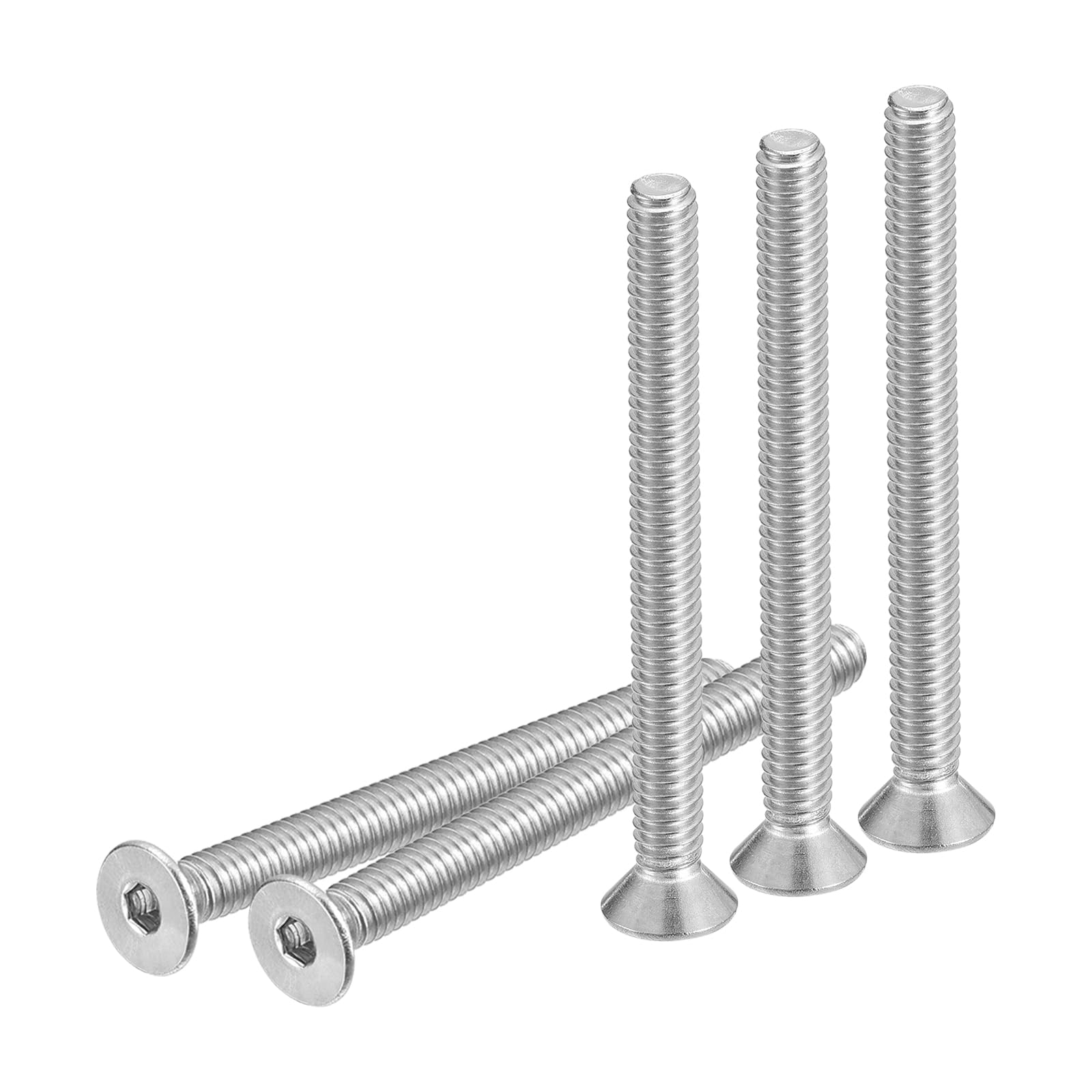 DTGN #8-32 x 1/2" Flat Head Socket Cap Screws, 100 Pack 304 Stainless Steel Hex Socket Flat Head Screws, Full Thread, Countersunk Bolts
