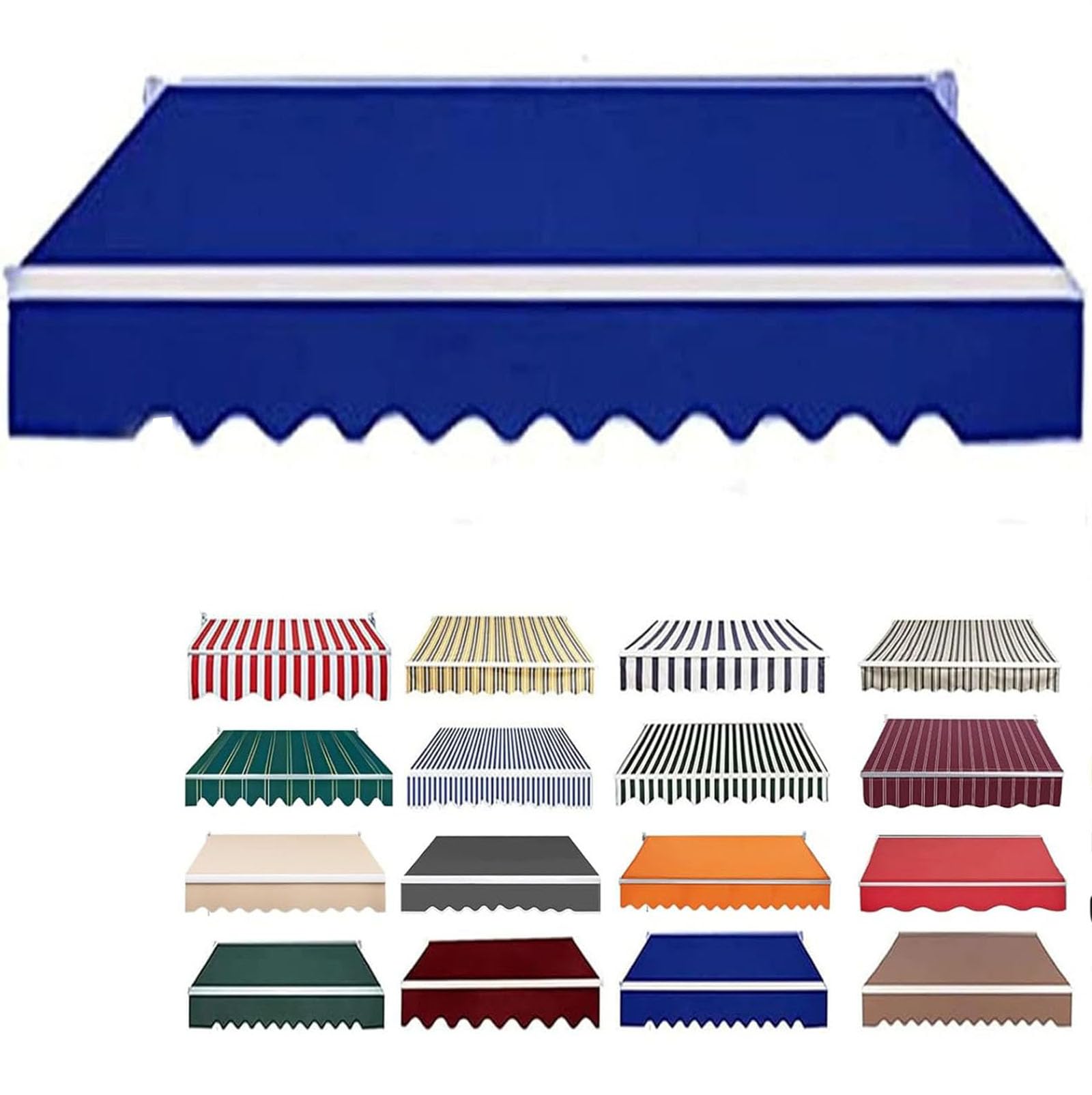 Retractable Patio Awning Replacement Fabric, Water-Resistant Polyester Replacement Canvas For Awnings, Deck, Balcony, Yard,Awning Replacement Canopy,06,12.5x9.8FT/380x300CM