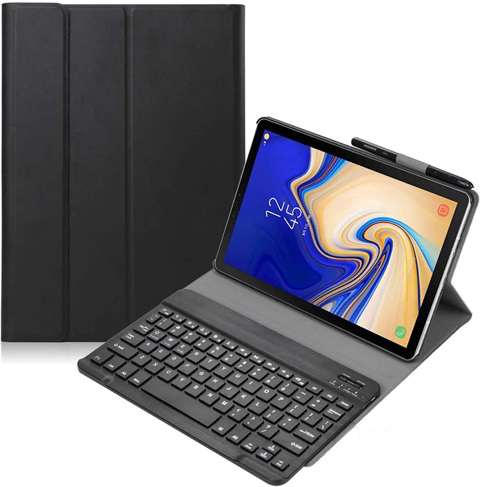 Galaxy Tab A 10.1 2019 Keyboard Case T510 T515, Backlights Slim Shell Lightweight Magnetic Detachable Wireless Backlit Keyboard Cover for Samsung Galaxy Tab A 10.1 Inch SM-T510 SM-T515 2019 - Black