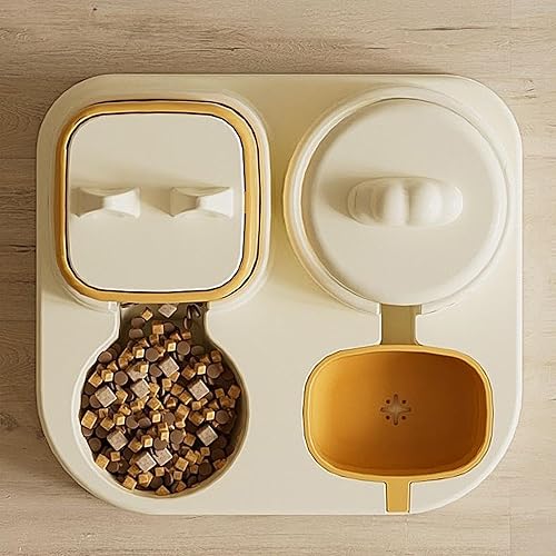 Miniatura 8 de Comedero y dispensador de agua para gatos – Lindo dispensador de agua para perros de gran capacidad | Juego de comida y cuencos, estación de