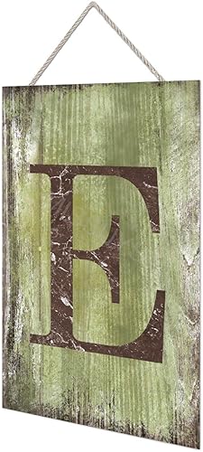Vista 477 de Letrero colgante de madera con letra J, letrero de madera para decoración del hogar, 26 letras del alfabeto de metal, placa de madera, decoración