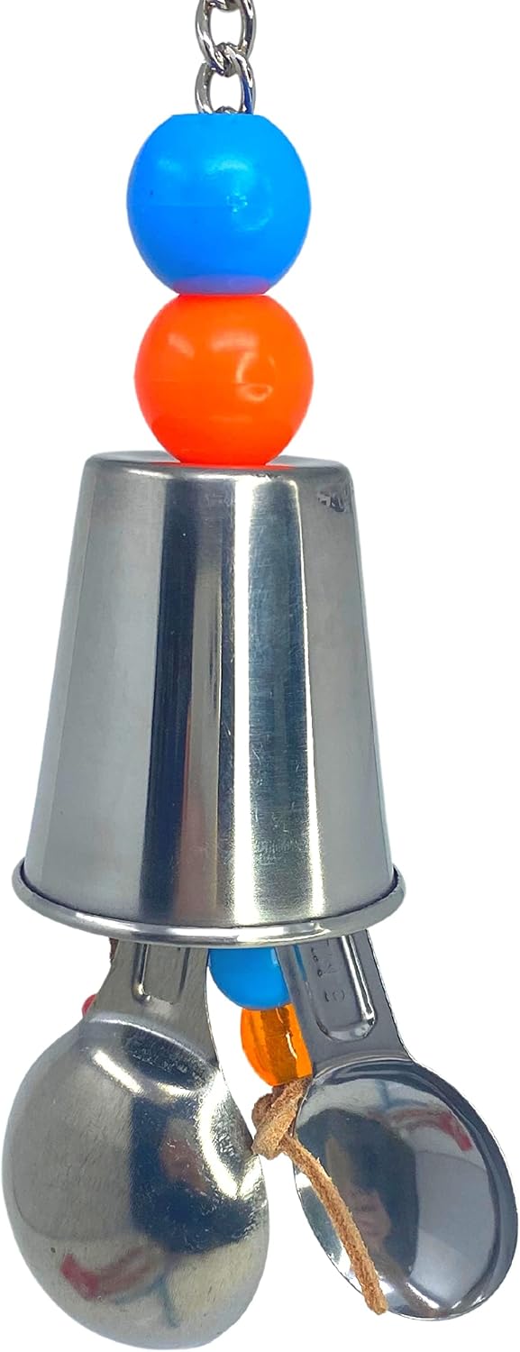 1748 Spoon Bobble Bonka Bird Toys Durable Shiny Stainless Steel Parrot Quaker Budgie Finch Cockatoo