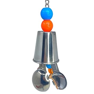 Spoon Bobble Bird Toy Parrot Cage Craft Toys Cages African Grey Conure Cockatiel