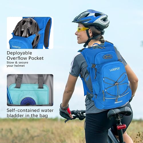 Miniatura 7 de LARIPOP Mochila de hidratación para senderismo, bolsa de agua para correr, senderismo, ciclismo, carrera, maratón, para mujeres y hombres, regalos