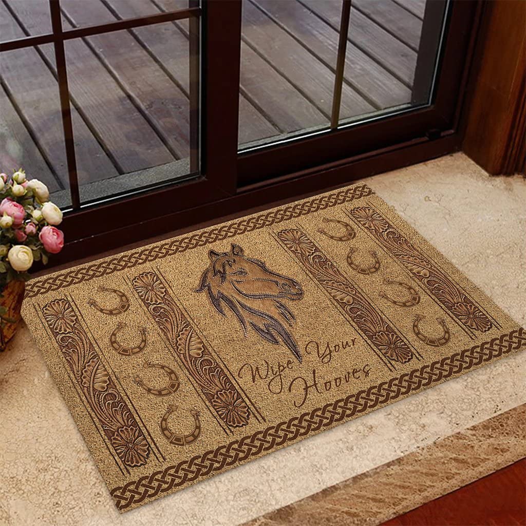 MIAOMANSENSTORE Felpudo Entrada casa Felpudo Divertido con diseño de Caballo para Limpiar Tus pezuñas, Felpudo Decorativo para el hogar para Amantes de los Caballos Decoracion Hogar