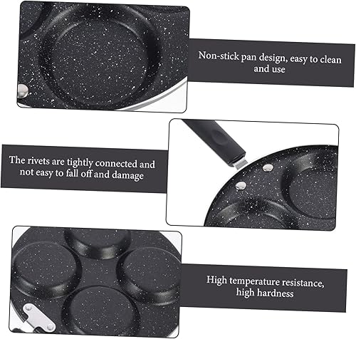 Miniatura 3 de sartén para tortillas, sartén para hacer panqueques, 4 sartenes para huevos, sartén antiadherente para panqueques, moldes blinis, sartén para