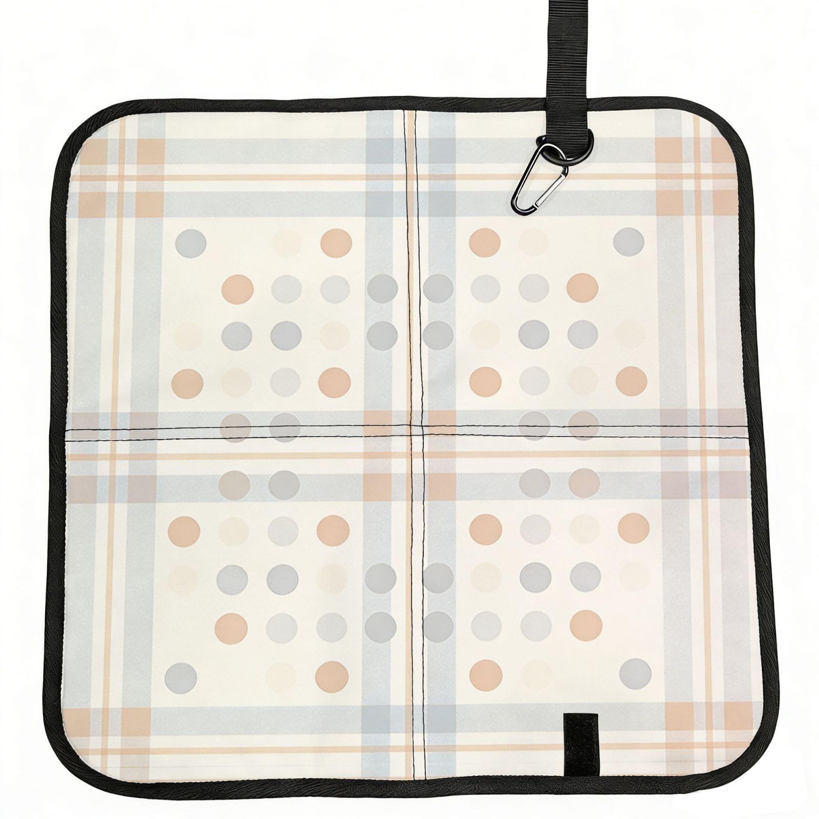 DUYIOKH Soft Plaid With Polka Dot Grid Print Foldable Portable Seat Cushion for World Cup Games, Camping and Outdoor Activities