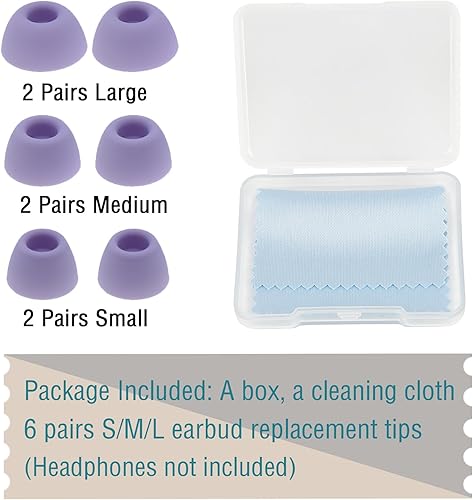 Miniatura 3 de WKYMY 6 pares de puntas de silicona para auriculares Galaxy Buds 2 Pro de repuesto compatibles con Samsung Galaxy Buds 2 Pro, puntas de goma SML