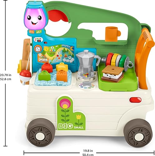 Miniatura 7 de Fisher-Price Juguete para bebés y niños pequeños Laugh & Learn 3 en 1 Camper Walker y centro de actividades con escenarios inteligentes para mayores