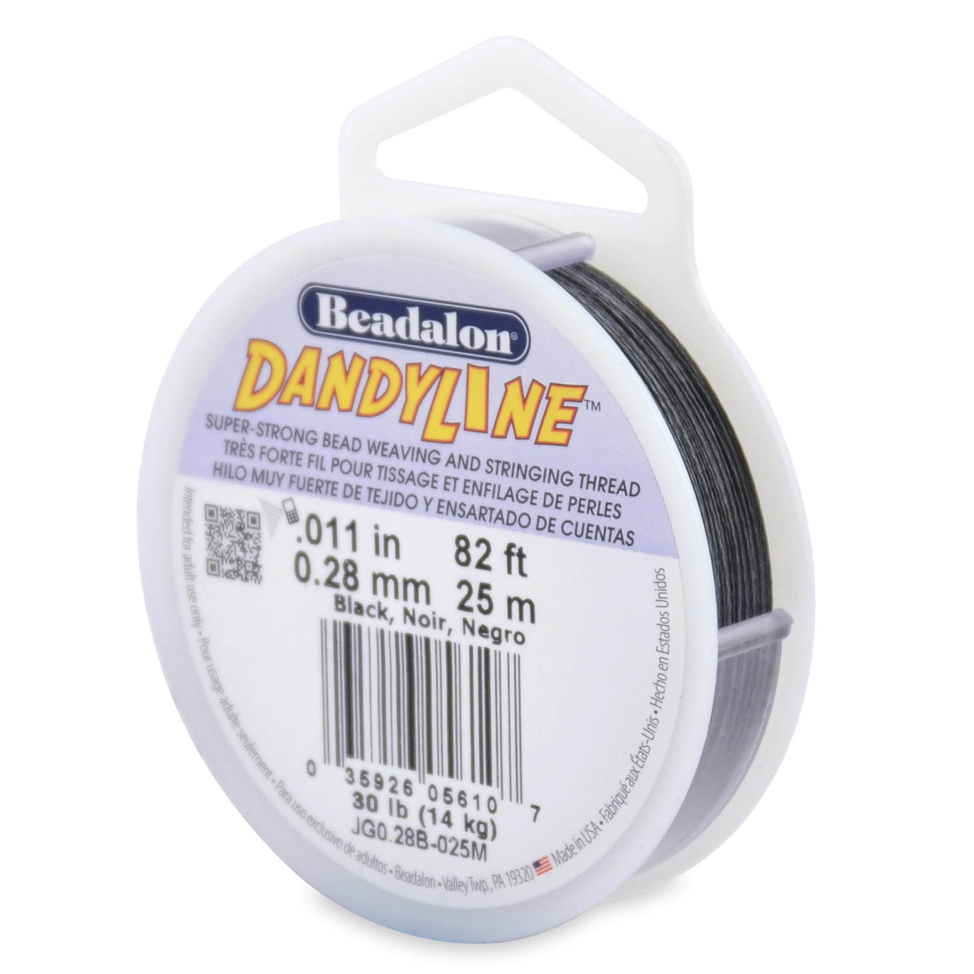 Beadalon JG0.28B-025M hilo trenzado DandyLine negro de 0.28 mm      Go to product viewer dialog for this item.