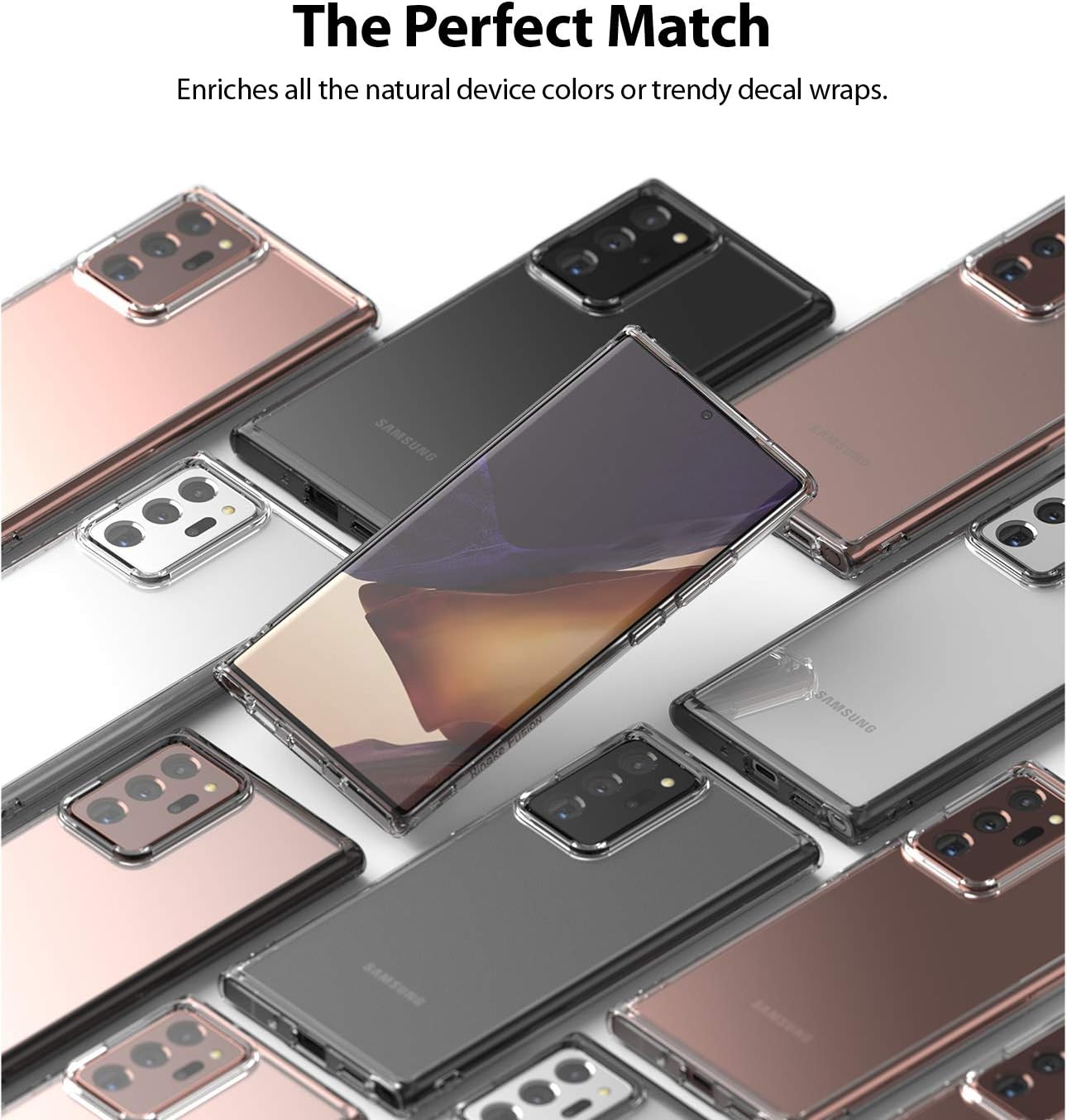 Ringke Fusion Compatible with Galaxy Note 20 Ultra Case 5G, Clear Back Soft Shockproof TPU Bumper Phone Cover (2020) - Clear Transparent