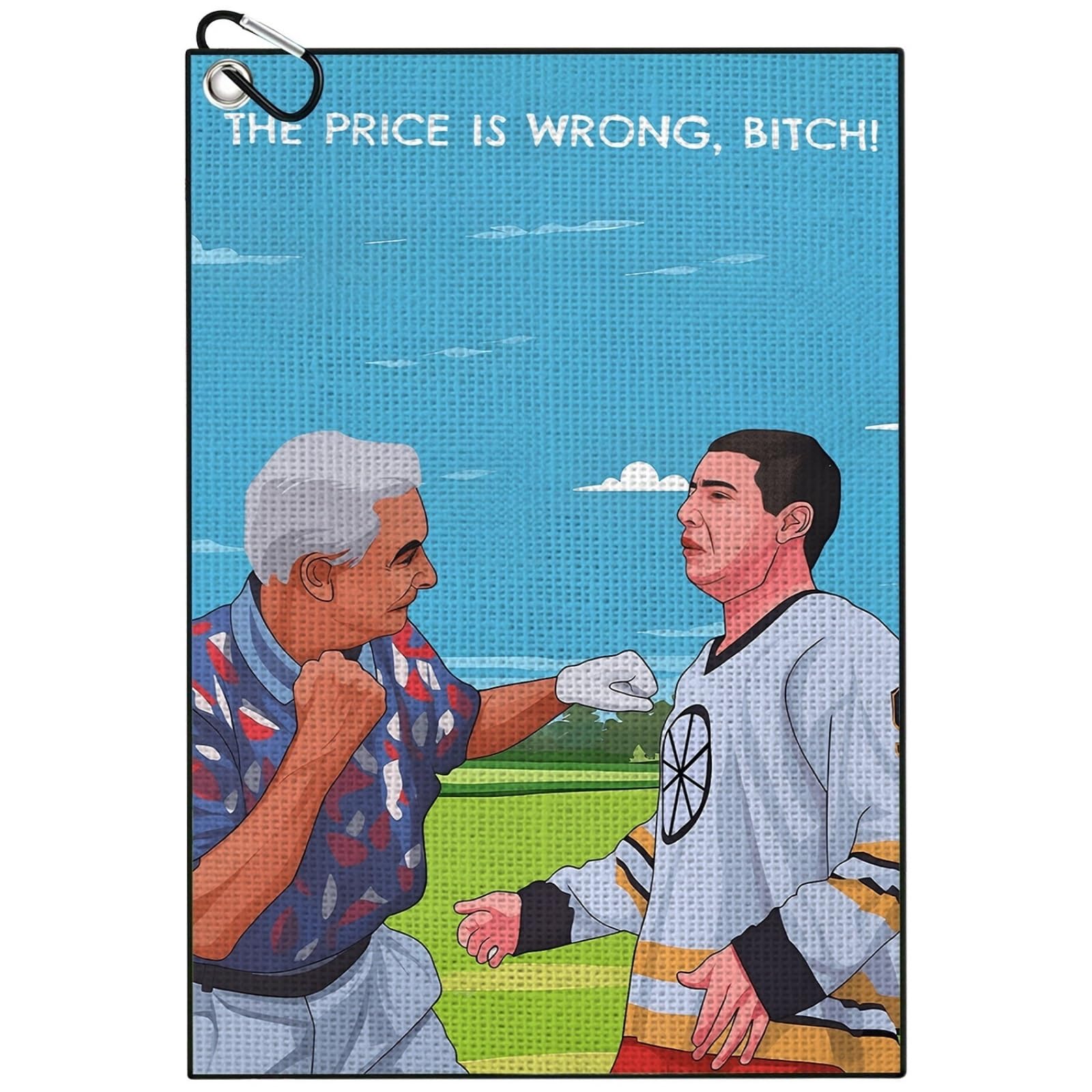 TUKRKRS The Price Is Wrong, Bitch! Print Microfiber Golf Towel with Aluminum Hook - 15.75"x23.62" for Rebels Bad Boys - Quick Dry Absorbent for Clubs Balls