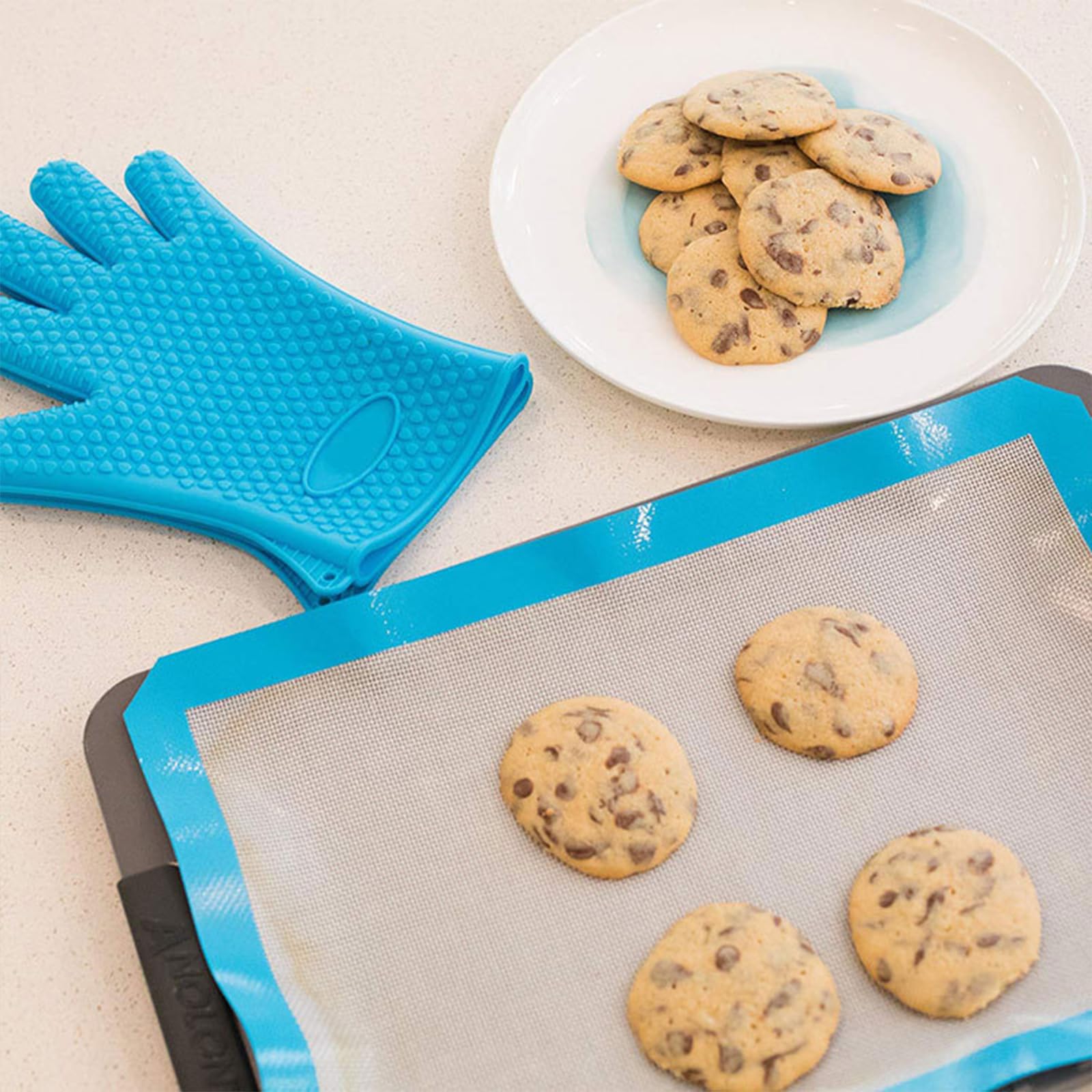 Silicone Ofenhandschuhe & Topflappen Set, Hitzebeständig Bis 500°C – Für Küche & Grill