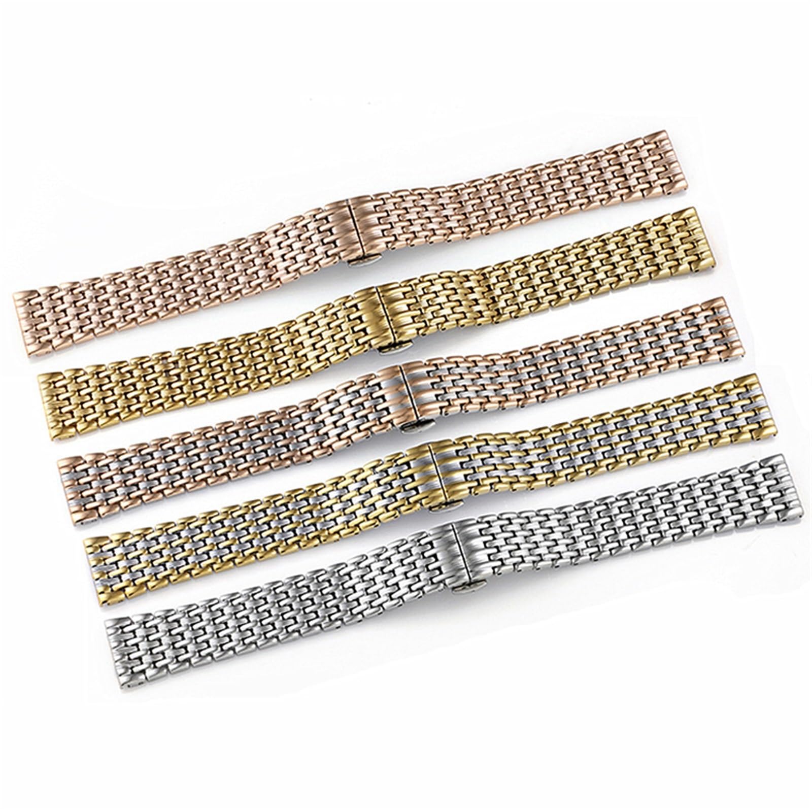 Correa de reloj de acero inoxidable con extremo recto, pulsera de Metal de liberación rápida de 12, 14, 16, 18, 20 y 22mm for hombres y mujeres