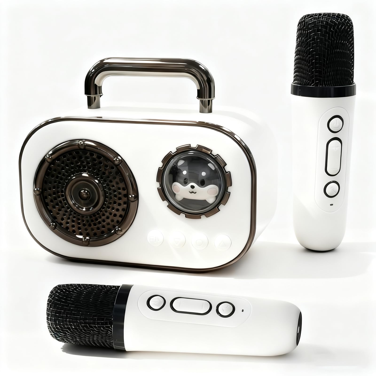 Karaoke Microphone Set with 2 Bluetooth Microphones Gift for Kids Ages 3-12 Years Old Portable Karaoke Speaker for Boys Ages 3-12 Years Old Wireless Microphone for Children Singing