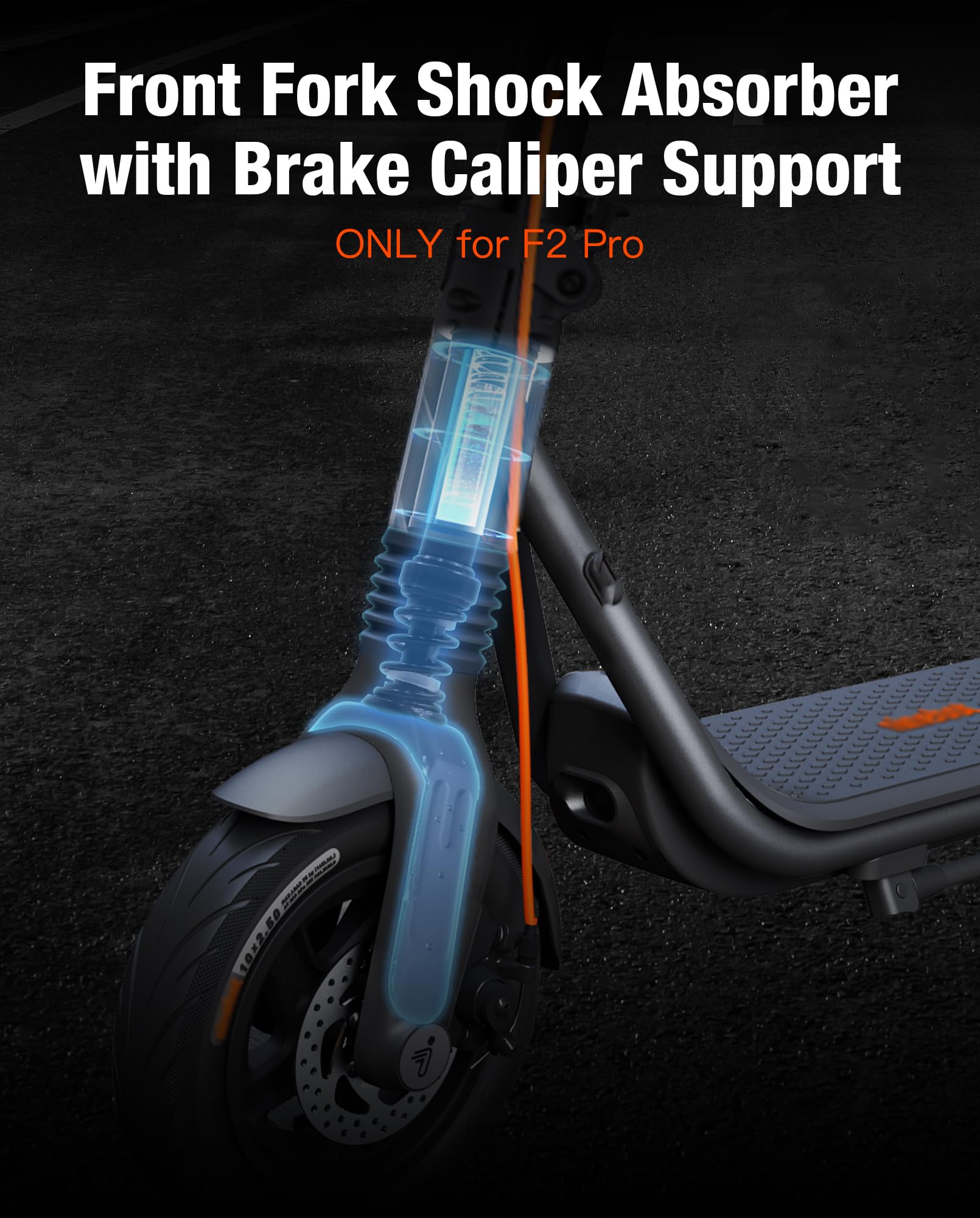 Conjunto de amortiguador delantero compatible con Segway Ninebot F2 Pro KickScooter, soporte de horquilla delantera con suspensión de muelle de aleación de aluminio para scooter, suspensión de rueda