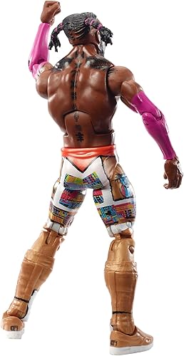 Miniatura 5 de WWE Kofi Kingston Elite Collection Wrestlemania 35 Figura de acción con articulación de lujo, detalles realistas, equipo de anillo auténtico, manos