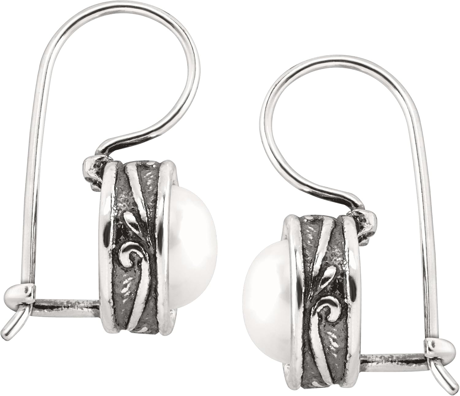 Silpada Freshwater Pearl Drop Earrings for Women, .925 Sterling Silver Dangle Earrings, 8mm