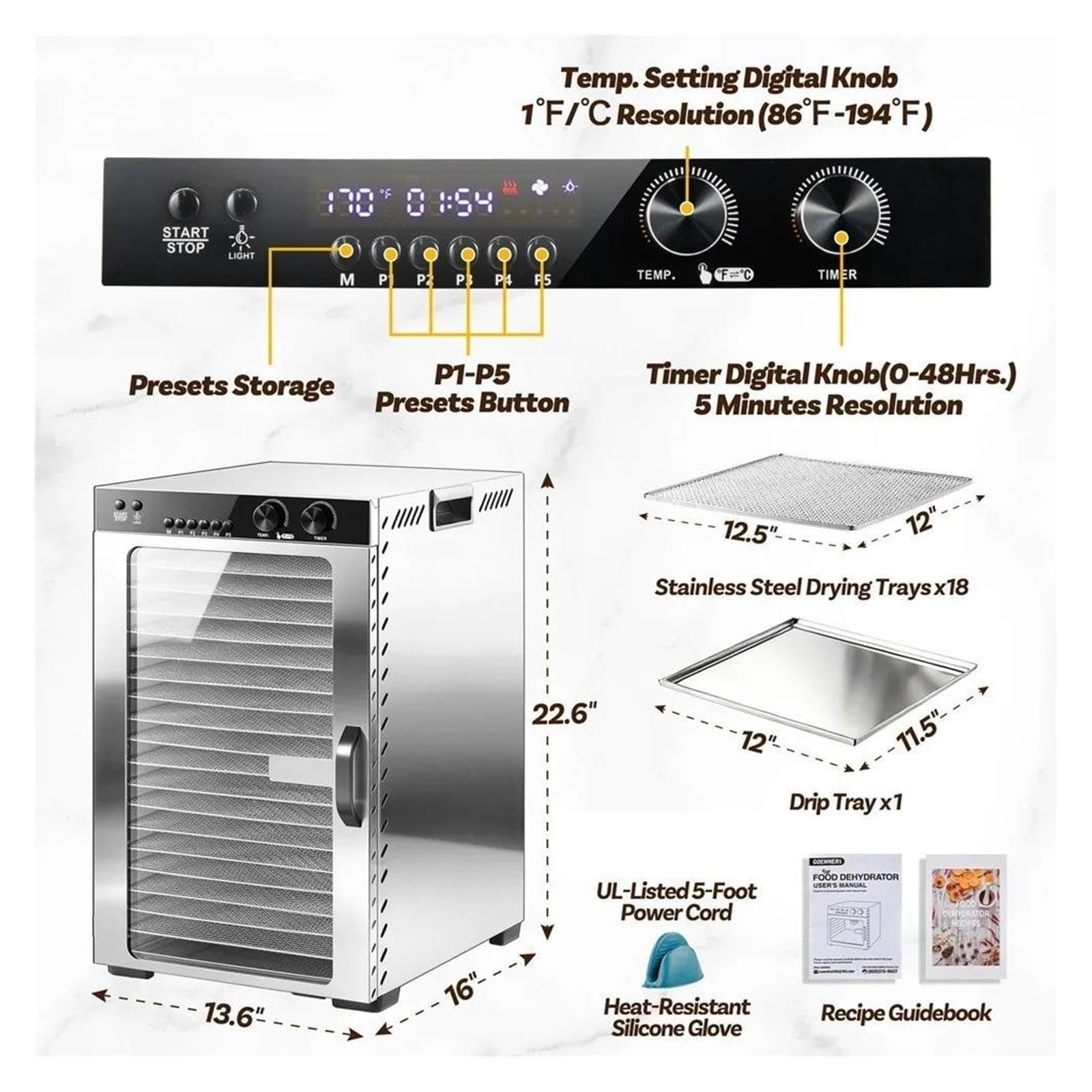 Macchina For Disidratatore Alimentare Con Timer 48 Ore