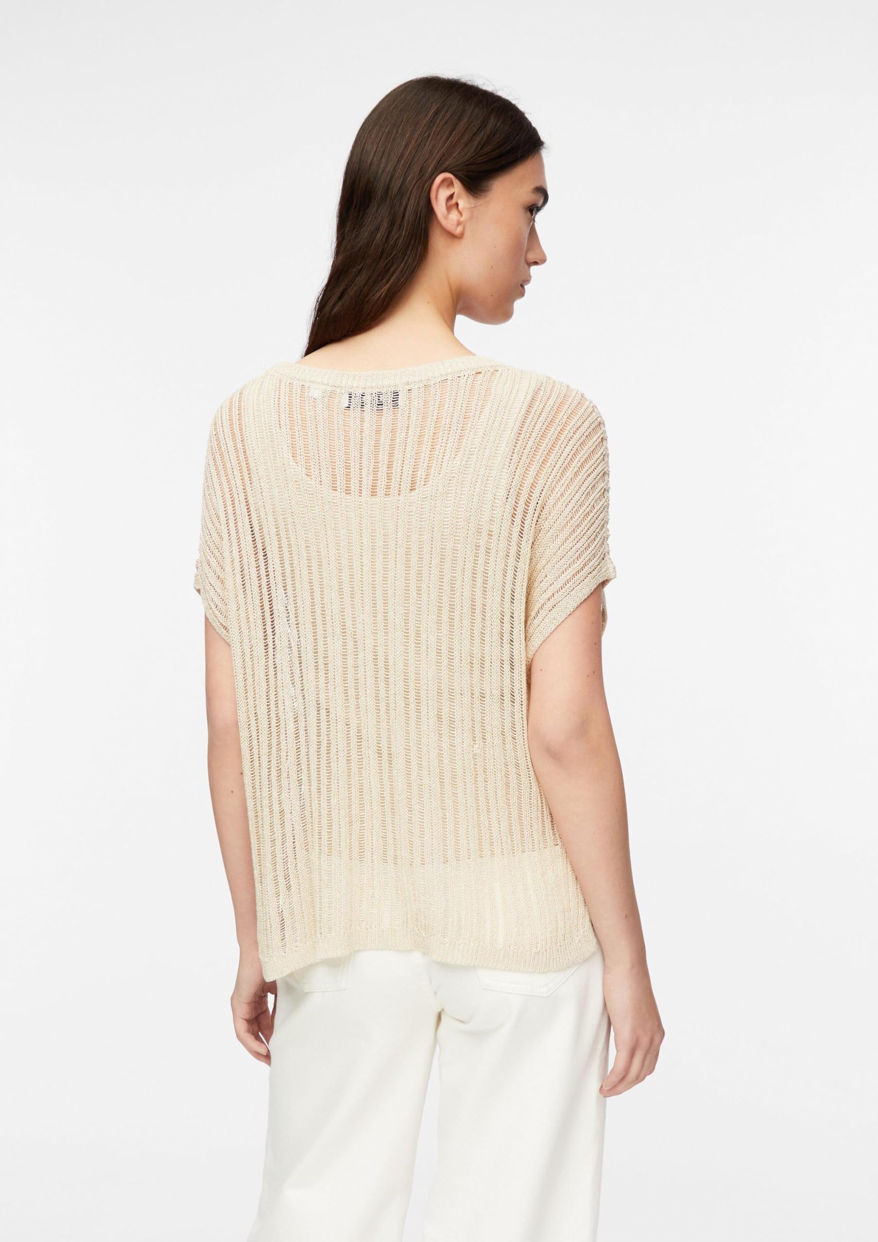 Comma Poncho aus Viskosemix mit Glitzergarn