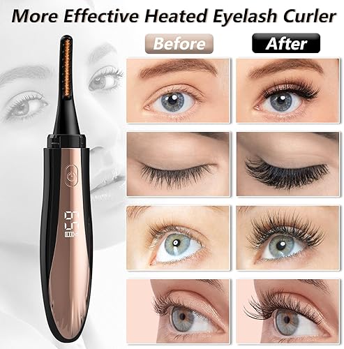 Miniatura 3 de Dust2oasis Rizador de pestañas calentado, rizador de pestañas eléctrico recargable, rizador de pestañas de ojos, elevación de pestañas, 4 modos de