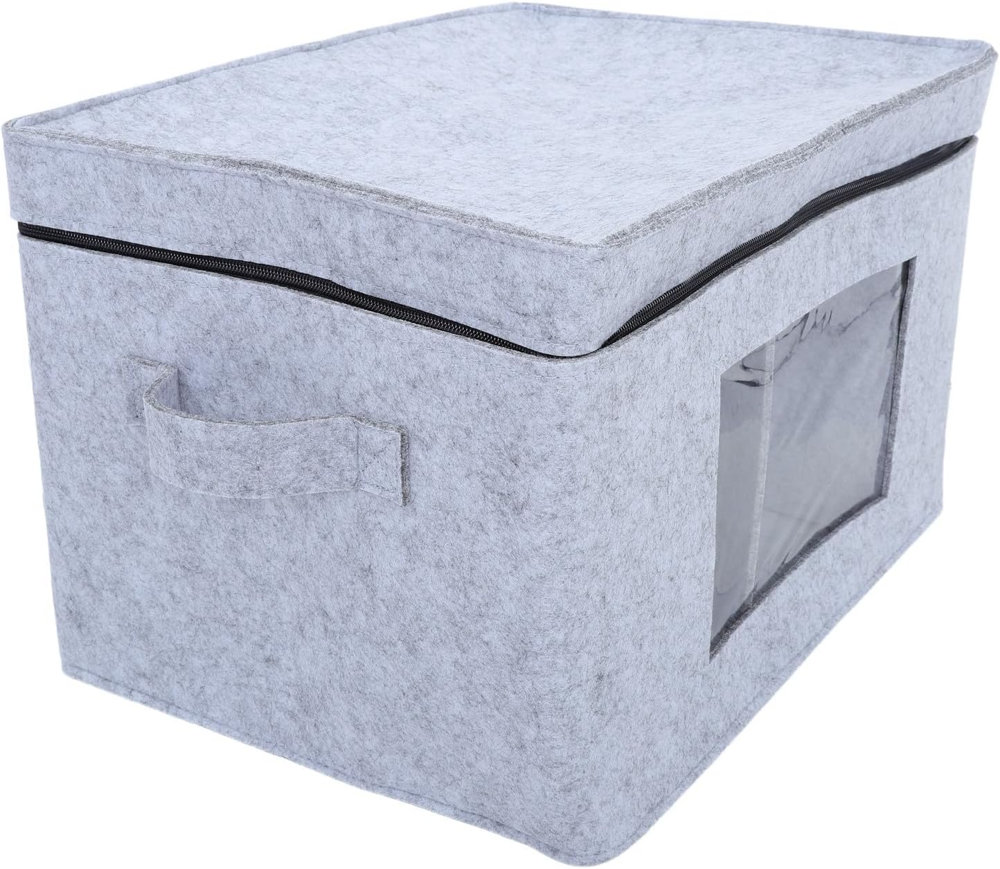 SOLUSTRE Stemware Glass Storage Box with Lid and Handles, Felt Material with 12 Individually Divided Compartments for Glassware Protection and Smooth Zipper Closure, for Storage and Parties