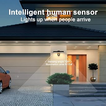 Riserva Outdoor Wall Light with Motion Sensor, IP65 350° Rotatable, 3000K [Energy Class E]