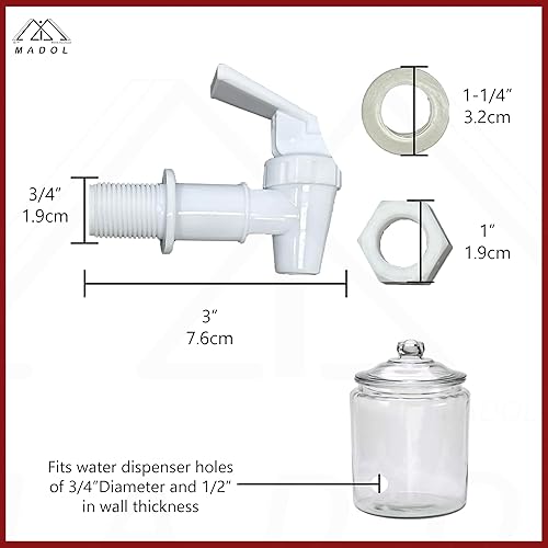 Vista 2 de Dispensador de Agua de Repuesto Grifo SPIGOT FREE FLOW - Blanco Macho Spigot [PRO008M] Llave para Garrafon