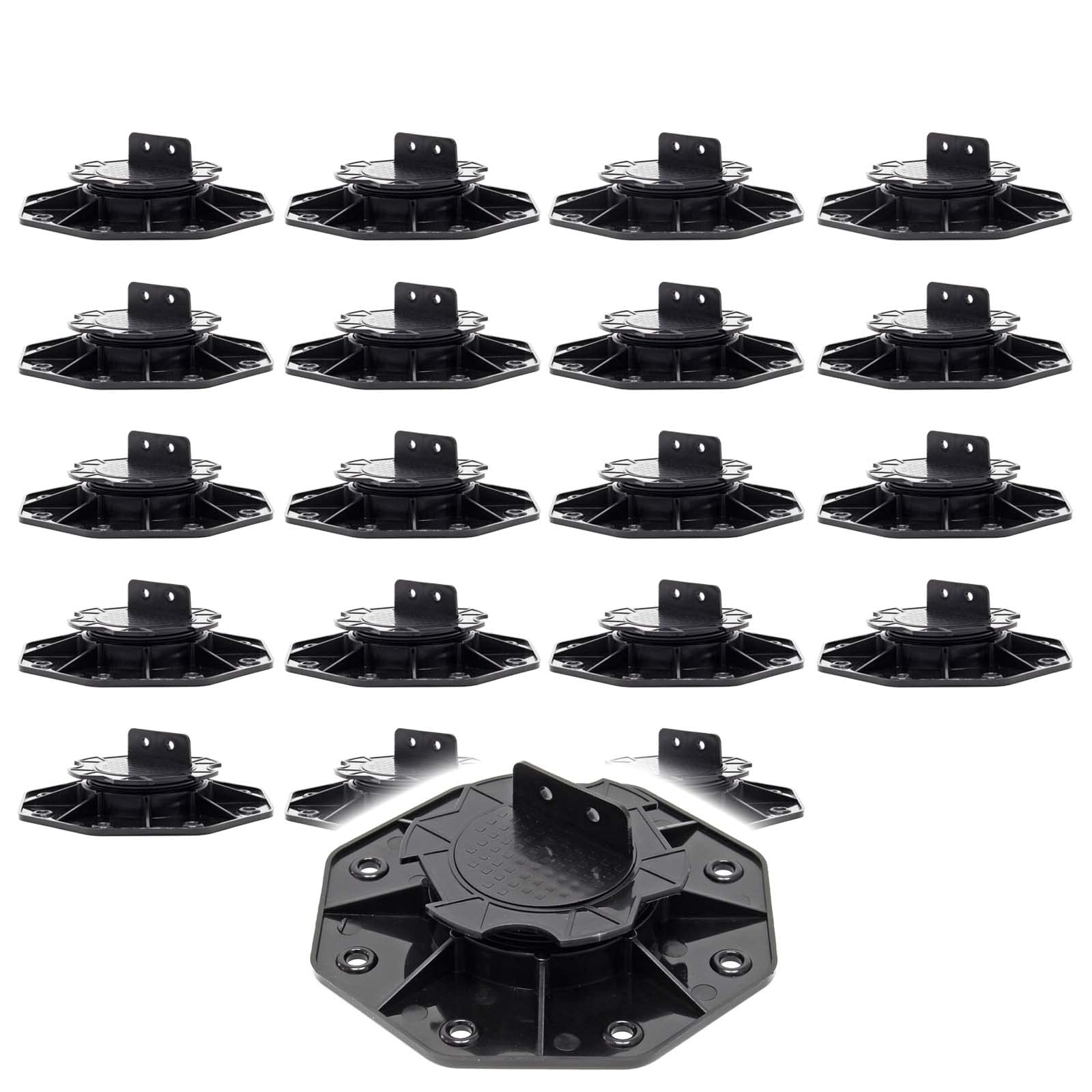 XPOtool Set 20 supporti per pavimenti galleggianti, Altezza regolabile 18-25mm Max 2700 kg, Piedini per Decking