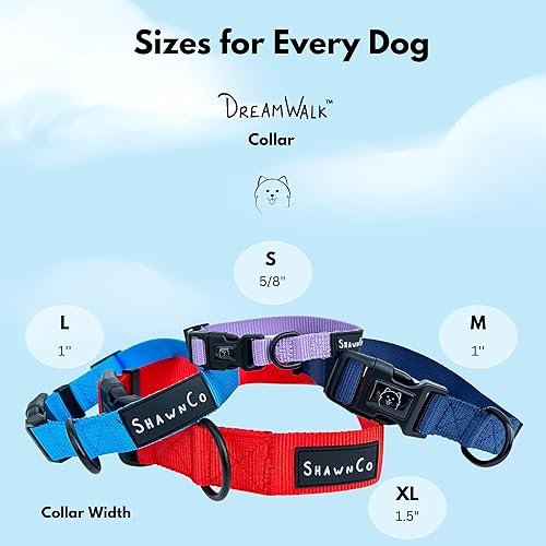 Miniatura 4 de ShawnCo Dream Walk - Collar de perro de alta calidad, ajustable y cómodo para perros pequeños, medianos, grandes y extra grandes (S, luna de lobo)