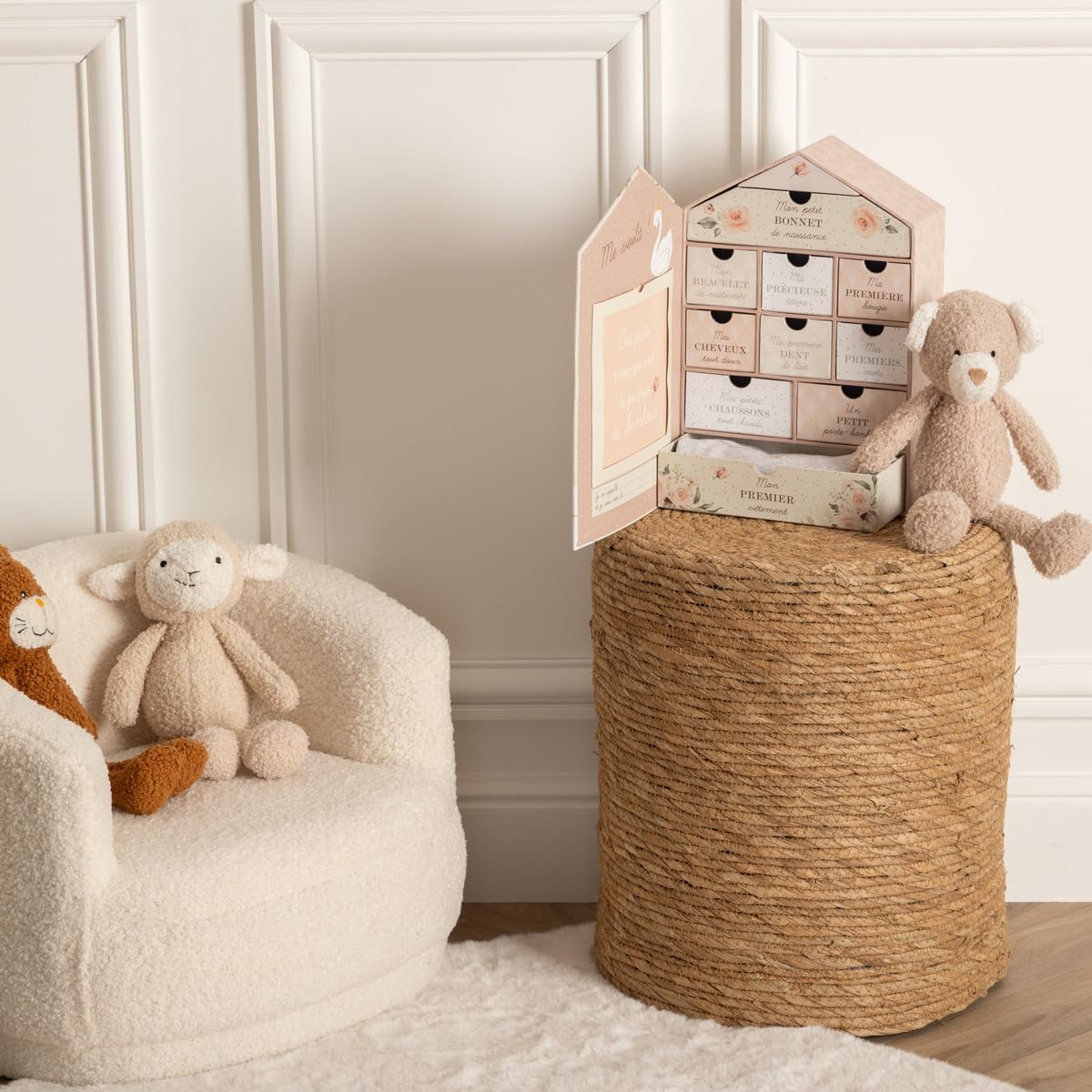 ATMOSPHERA CREATEUR D'INTERIEUR - Scatola Regalo per Bambini cygne Rosa h30,5cm