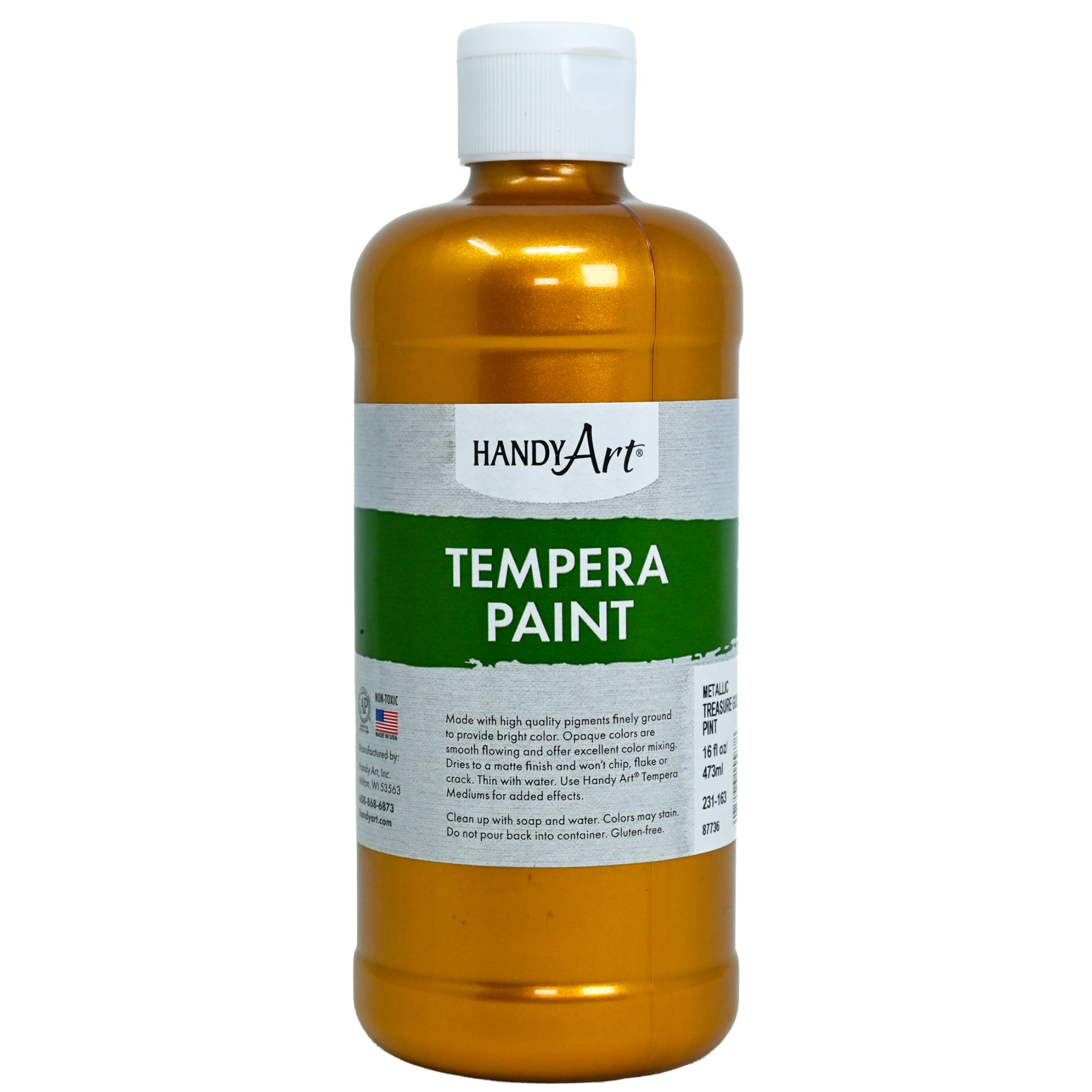 Handy Art Premium Tempera Paint, Blue, 16 oz Pint Bottle — view 42