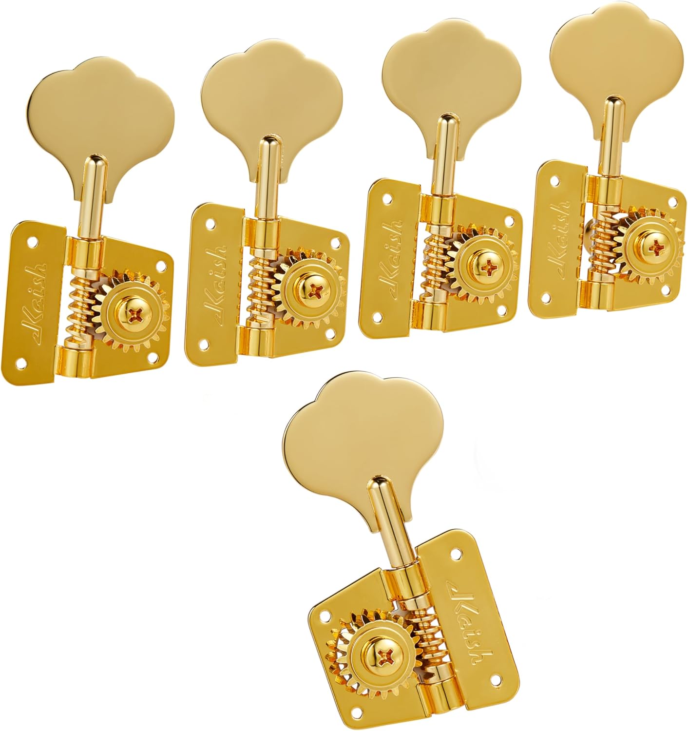 Vintage 70s Cloverleaf 5 String Bass Tuners 5 String Bass Tuning Machine Heads Bass Tuning Keys for JB Jazz Bass/PB Precision Bass Gold 4R1L