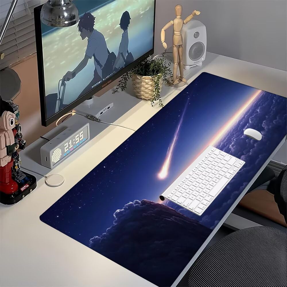 Giapponese Tappetino Mouse XXL 1000x500x3mm, Gaming Tappetino Mouse Meteora Mousepad con Base in Impermeabile Gomma Antiscivolo per Tastiera, PC, Computer Ufficio Idea Regalo per Festa del Papà X-932