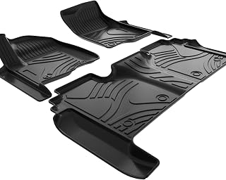 Car Floor Mats Custom Fit for 2019-2023 Chevrolet Silverado 1500 Crew Cab/GMC Sierra 1500 Crew Cab, 24/7 Guard Auto Liner Mats Automotive Waterproof Front/Rear Full Set Floor Liners, Black
