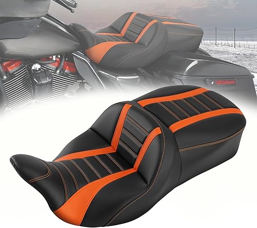 C.C. RIDER Asiento de conductor y pasajero apto para Harley Touring 2009-2023 Road Glide Street Glide Road King Electra Glide y modelos CVO
