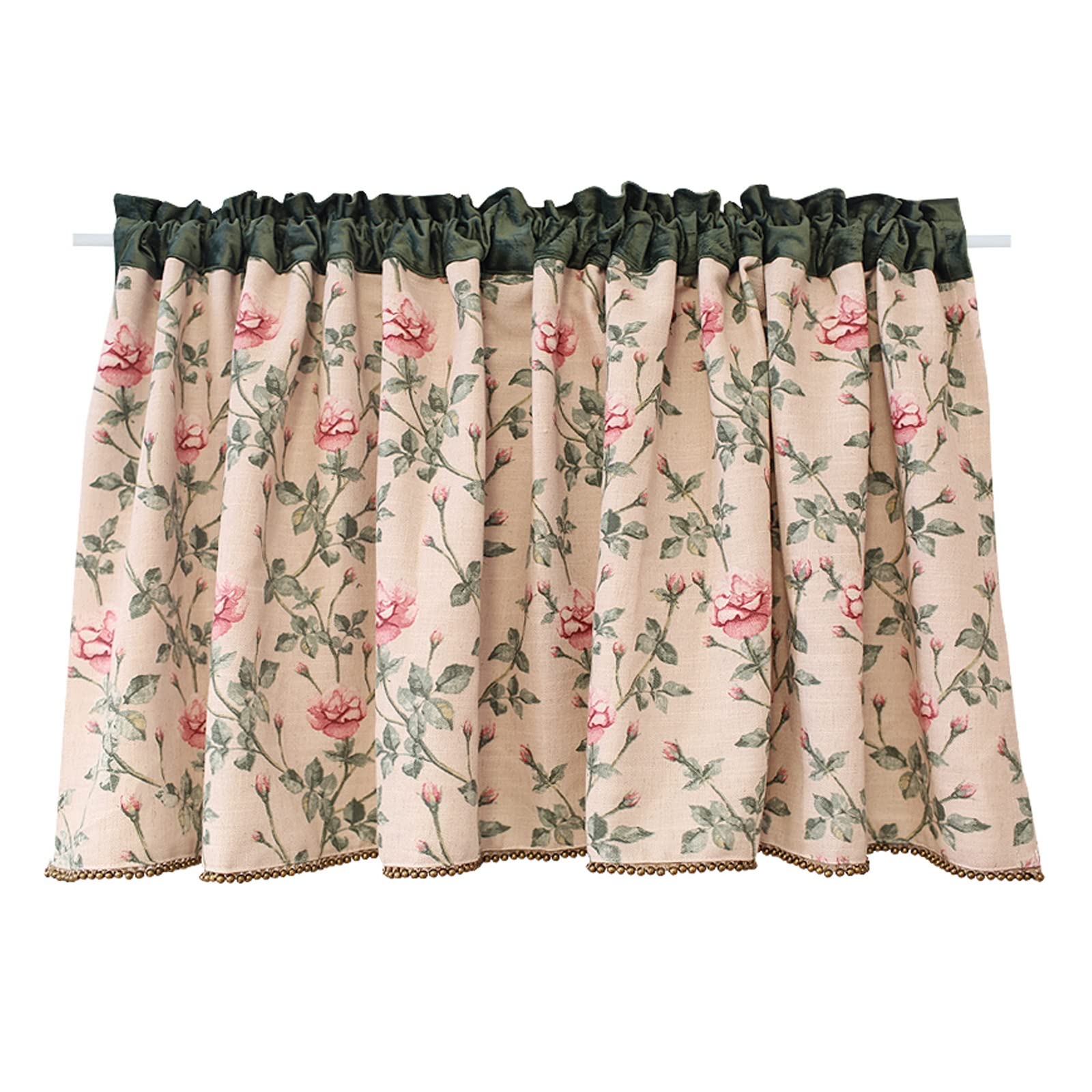 Cortinas florales elegantes para ventanas de cocina y cafetería con caída fluida 1