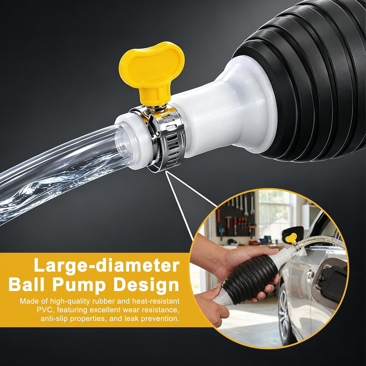 Multifunctional Liquid Siphon Pump, Portable Gasoline Siphon Hose Pump, Hand Fuel Transfer Pumps, Hand Fuel Caliber Fuel Transfer for Fuel, Oil, Diesel, Water and other Liquid