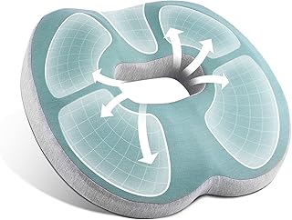 Hemorrhoid Donut Pillow, Ergonomic Design Hemorrhoid Cushion, Coccyx, Sciatica, Postpartum Pain Relief Memory Foam Cushion(Green)