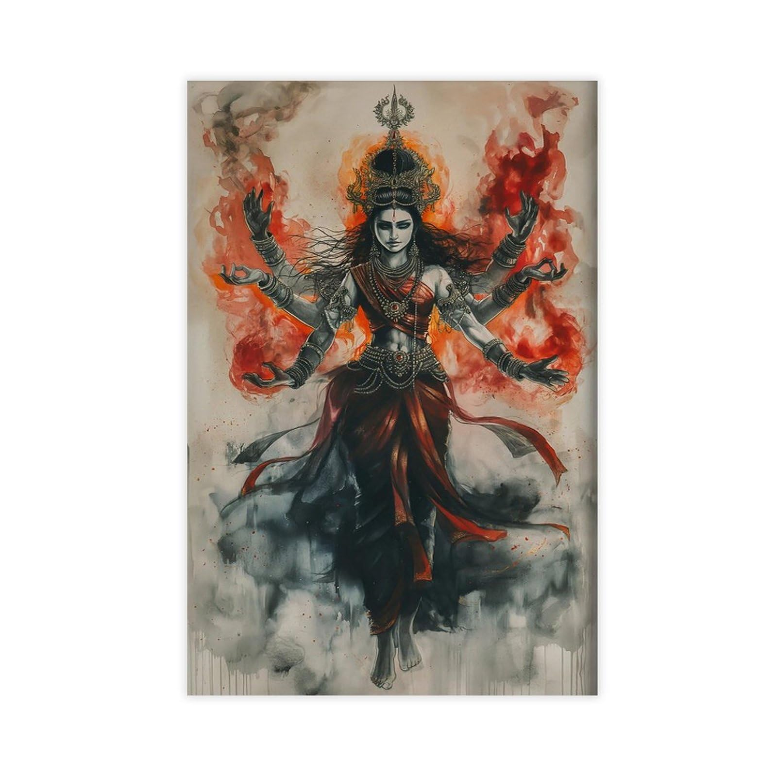Iyqtaggh Goddess Kali Canvas Poster Wall Art Decor Print Picture Paintings For Living Room Bedroom Decoration 12X18inch(30X45cm)