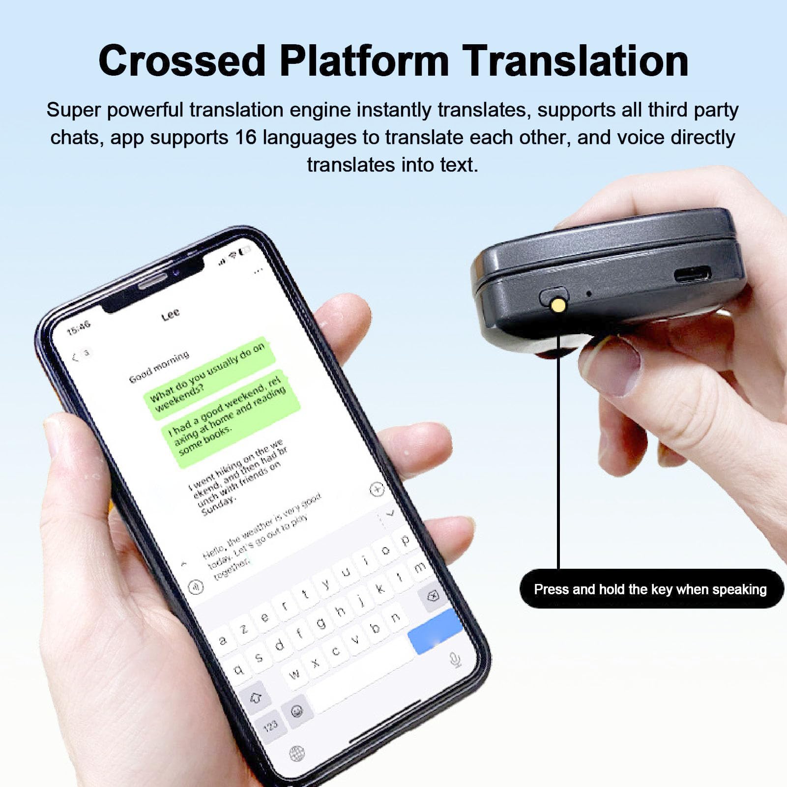 Zunate 2 Pièces Traduction Écouteurs avec Réduction de Bruit