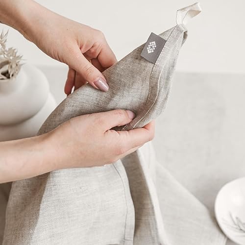 Miniatura 5 de Pure 100% Linen Flax Washcloths - 4-Pack Natural Linen Dish Towels and Dish Cloths Set - Tea Towel Cloth Napkins - Small Hand Towels for Kitchen