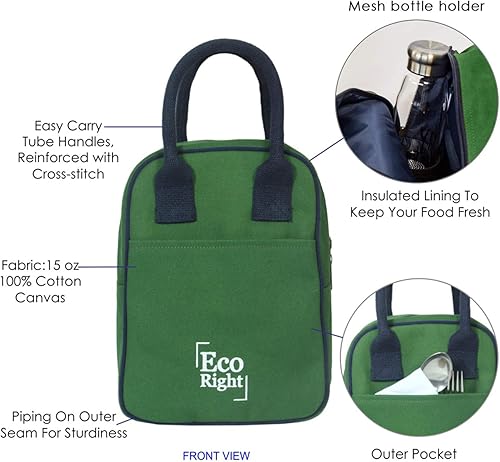 Miniatura 5 de Eco Right Lonchera aislada para mujer, lonchera de trabajo para hombres, adultos