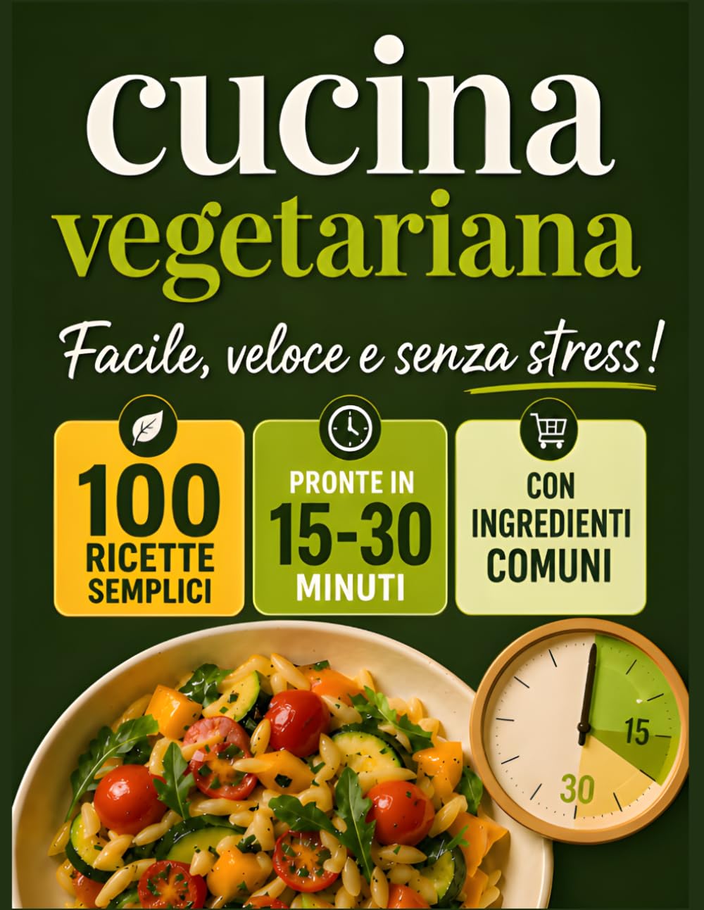 Cucina Vegetariana Facile e Veloce: 100 Ricette Sane con Ingredienti Comuni, Pronte in 15-30 Minuti — Piatti Gustosi per Tutti i Giorni e per Tutta la Famiglia, Senza Stress